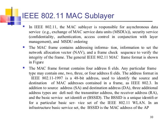 mac sublayer in ieee 802.11